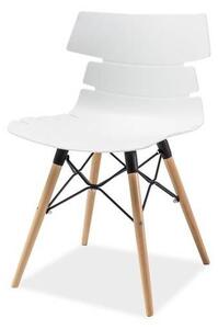 Jedálenská stolička s nezvyčajným dizajnom, buk/biela (n147588)