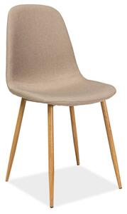 Jedálenská stolička na kovových nohách, dub/bežová (n148029)