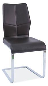 Inovatívna jedálenská stolička, chróm/čierna/biely lak (n147728)