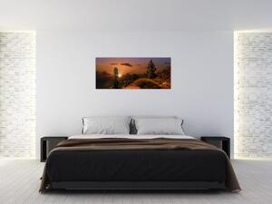 Obraz prírody pri západe slnka (120x50 cm)