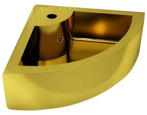 Umývadlo s prepadom 45x32x12,5 cm keramické zlaté