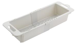 Sivý nastaviteľný plastový teleskopický odkvapkávač do drezu 52x18 cm – Metaltex