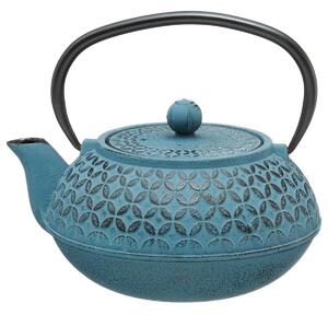 DekorStyle Liatinový džbán so sitkom na čaj Flower 1000 ml modrý