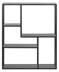 Čierna nástenná knižnica v dekore jaseňa 75x91 cm Seaford – Actona