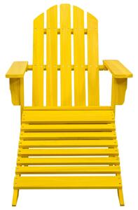 Záhradná stolička Adirondack s otomanom jedľový masív žltá