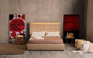 Queen posteľ - Koža , 140x200cm , fixná verzia