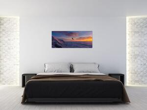 Obraz pri západe slnka, Mt. blanc (120x50 cm)