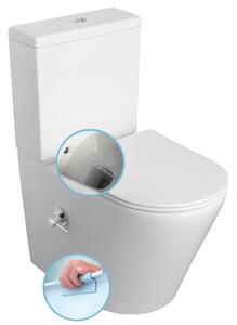 Sapho Sapho, PACO CLEANWASH WC kombi misa, integrovaná batéria a bidetová spŕška, spodný/zadný, biela, PC1012RX
