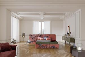 Elysium posteľ - Látka , úložný priestor s roštom , 160x200cm