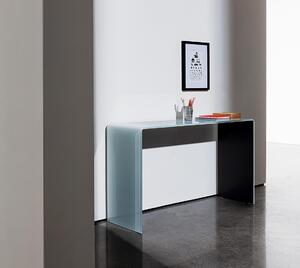 Bridge konzolový stolík - 100x33cm s policou , Lakované farebné sklo