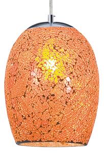 Závesná lampa Crackle v chrómovo-oranžovej