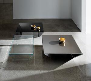 RUBINO kávový stolík - 110x110cm , Lakované farebné sklo