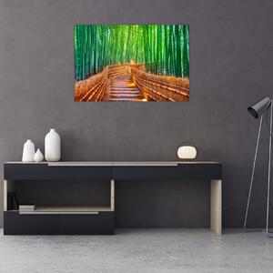 Obraz - Japonský bambusový les (90x60 cm)