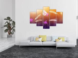 Obraz - Ružový motýľ (150x105 cm)