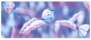 Obraz - Motýle v zime (120x50 cm)