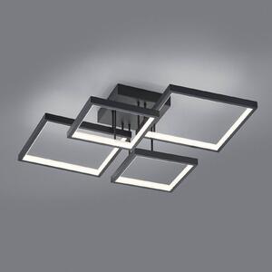 Stropné LED Sorrento 52x52 cm, čierne matné