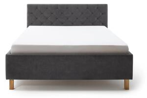 MUZZA Čalúnená posteľ kartika s úložným priestorom 160 x 200 cm antracitová