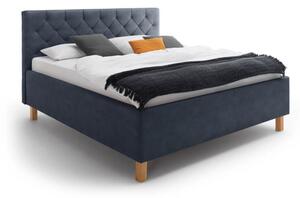 MUZZA Čalúnená posteľ kartika s úložným priestorom 160 x 200 cm modrá