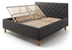 MUZZA Čalúnená posteľ kartika s úložným priestorom 180 x 200 cm antracitová