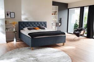 MUZZA Čalúnená posteľ kartika s úložným priestorom 180 x 200 cm modrá