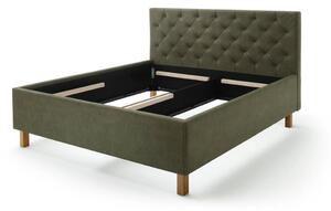 MUZZA Čalúnená posteľ kartika s úložným priestorom 180 x 200 cm zelená