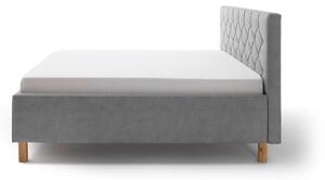 MUZZA Čalúnená posteľ kartika s úložným priestorom 180 x 200 cm svetlo sivá