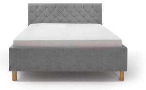 MUZZA Čalúnená posteľ kartika s úložným priestorom 180 x 200 cm svetlo sivá
