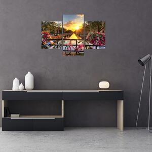 Obraz - Východ slnka v Amsterdame (90x60 cm)