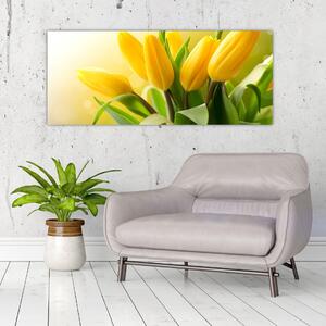 Obraz - Žlté tulipány (120x50 cm)