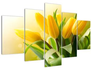Obraz - Žlté tulipány (150x105 cm)