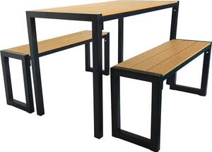Záhradný set na sedenie, stôl 118x58x75cm, 2x lavička 108x25x45 cm