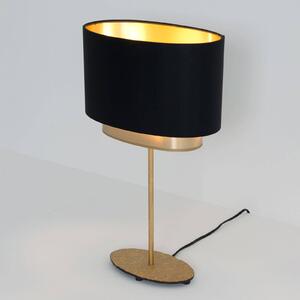 Stolná lampa Mattia, oválna, dvojitá, čierna/zlatá