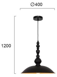 Závesná lampa Colin, čierna, Ø 40 cm