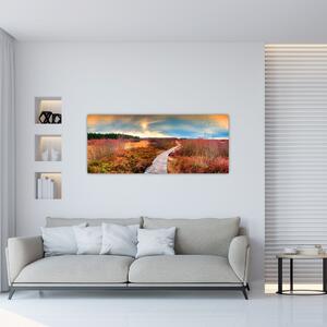 Obraz - Jesenná cesta krajinou (120x50 cm)