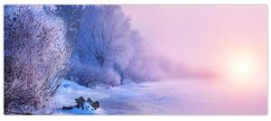 Obraz - Zamrznutá rieka (120x50 cm)