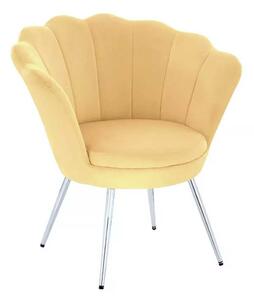 LuxuryForm DESIGN Kreslo FREY VELUR so striebornými nohami - medové