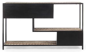 MUZZA Konzolový stolík roder 140 x 82 čierny