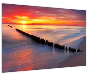 Obraz - Západ slnka, Baltské more, Poľsko (90x60 cm)