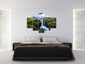 Obraz vodopádu medzi skalami (150x105 cm)