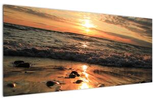 Obraz - Západ slnka pri oceáne (120x50 cm)