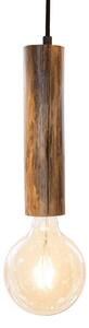 Závesné svietidlo Tronco, jedno svetlo, drevený záves 25 cm