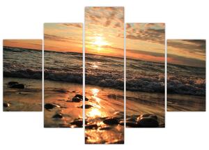 Obraz - Západ slnka pri oceáne (150x105 cm)