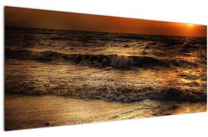 Obraz - Vlny pri pobreží (120x50 cm)