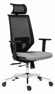 Kancelárska ergonomická stolička EDGE NET — sieť, sivá, nosnosť 150 kg