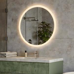 Okrúhle LED zrkadlo do kúpeľne 80 cm s Dual Color, dotykovým vypínačom a vyhrievacou podložkou
