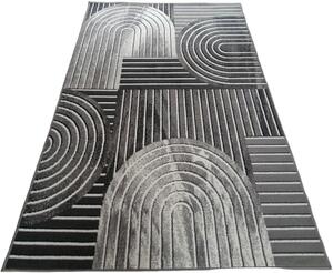 HU Sivý geometrický obdĺžnikový koberec NEW IDEA 90141-0433 Rozmer: 50x80 cm