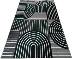 HU Sivo zelený geometrický obdĺžnikový koberec NEW IDEA 90141-0574 Rozmer: 50x80 cm
