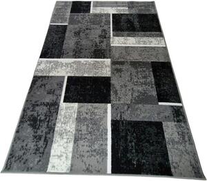 HU Sivý geometrický kockovaný obdĺžnikový koberec NEW IDEA 90311-0433 Rozmer: 50x80 cm
