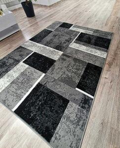 HU Sivý geometrický kockovaný obdĺžnikový koberec NEW IDEA 90311-0433 Rozmer: 50x80 cm