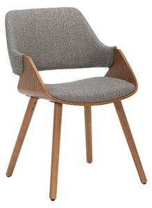 STOLIČKA S PODRÚČKAMI, vzhľad ľanu, sivá, farba vlašského orecha home24 - Stoličky, Online Only